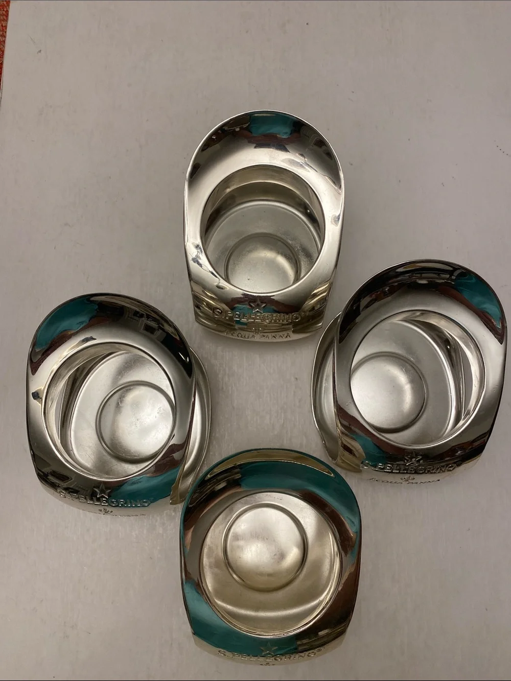 S.Pellegrino Acqua Panna Set of 4 Bottle Holders Coasters Restaurant Barware